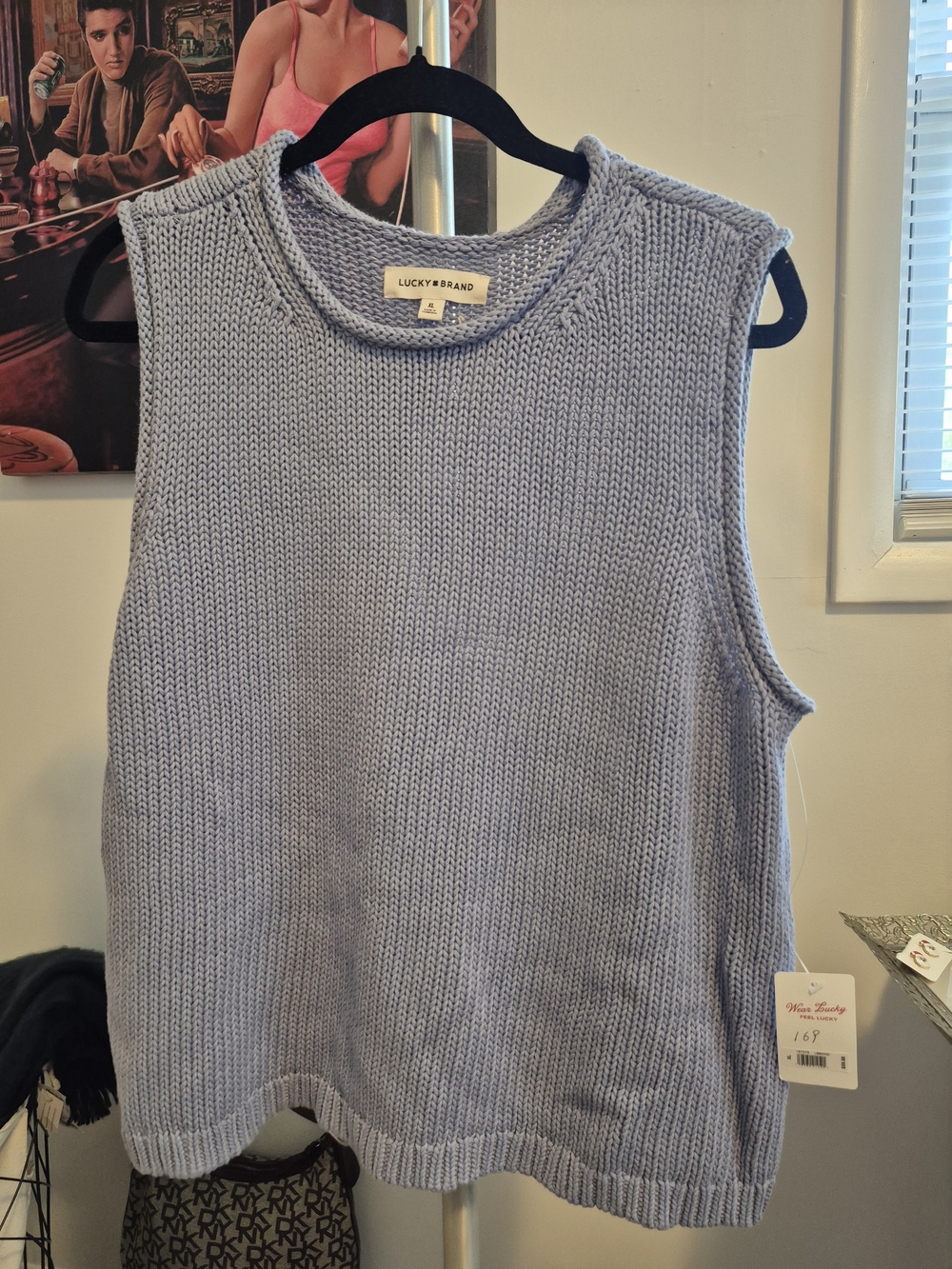Lucky Brand Periwinkle Knit Sleeveless Tank